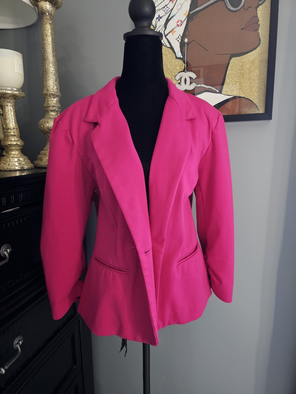 Christian Siriano Hot Pink Tailored Blazer